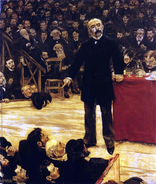  Jean-Francois Raffaelli Georges Clemenceau Giving a Speech at the Cirque Fernando - Canvas Print