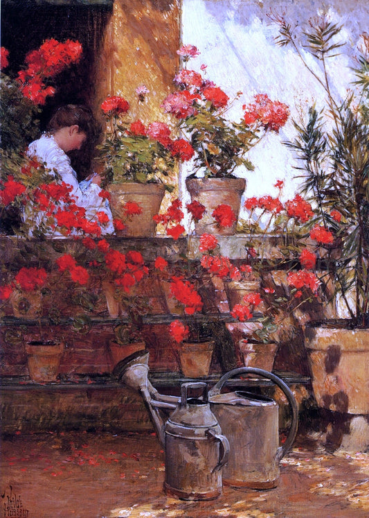  Frederick Childe Hassam Geraniums - Canvas Print