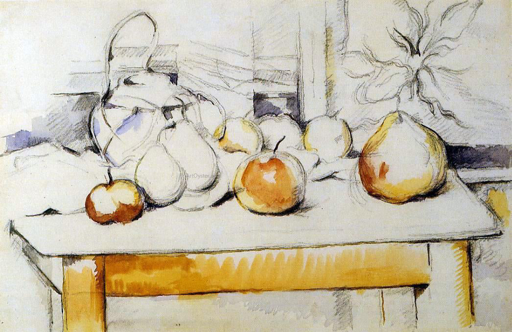  Paul Cezanne Ginger Jar and Fruit on a Table - Canvas Print