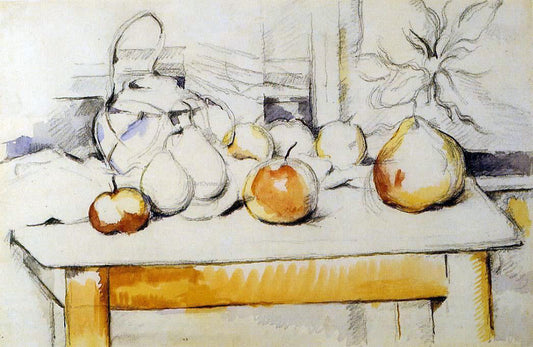  Paul Cezanne Ginger Jar and Fruit on a Table - Canvas Print