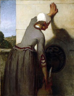  William Morris Hunt Girl at the Fountain - Canvas Print