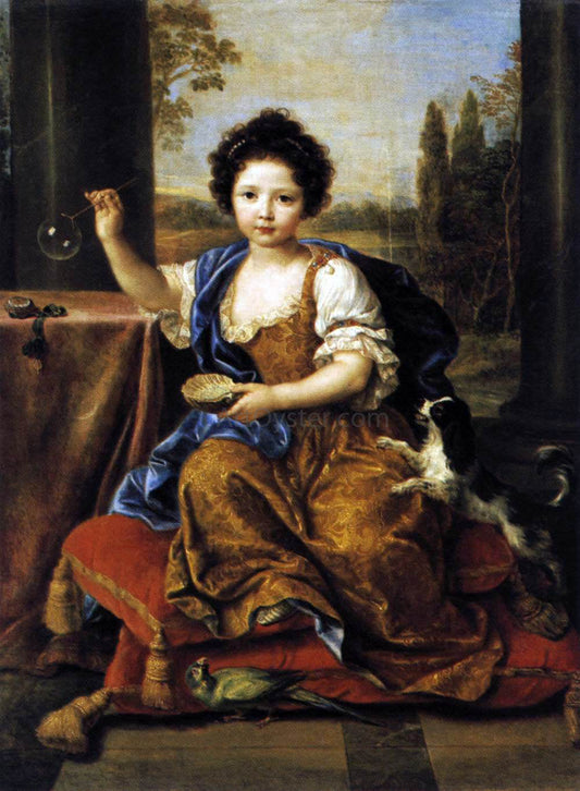  Pierre Mignard Girl Blowing Soap Bubbles - Canvas Print