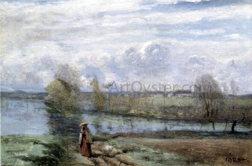  Jean-Baptiste-Camille Corot Girl by the Water - Canvas Print