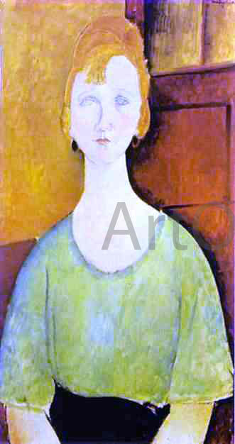  Amedeo Modigliani Girl in a Green Blouse - Canvas Print