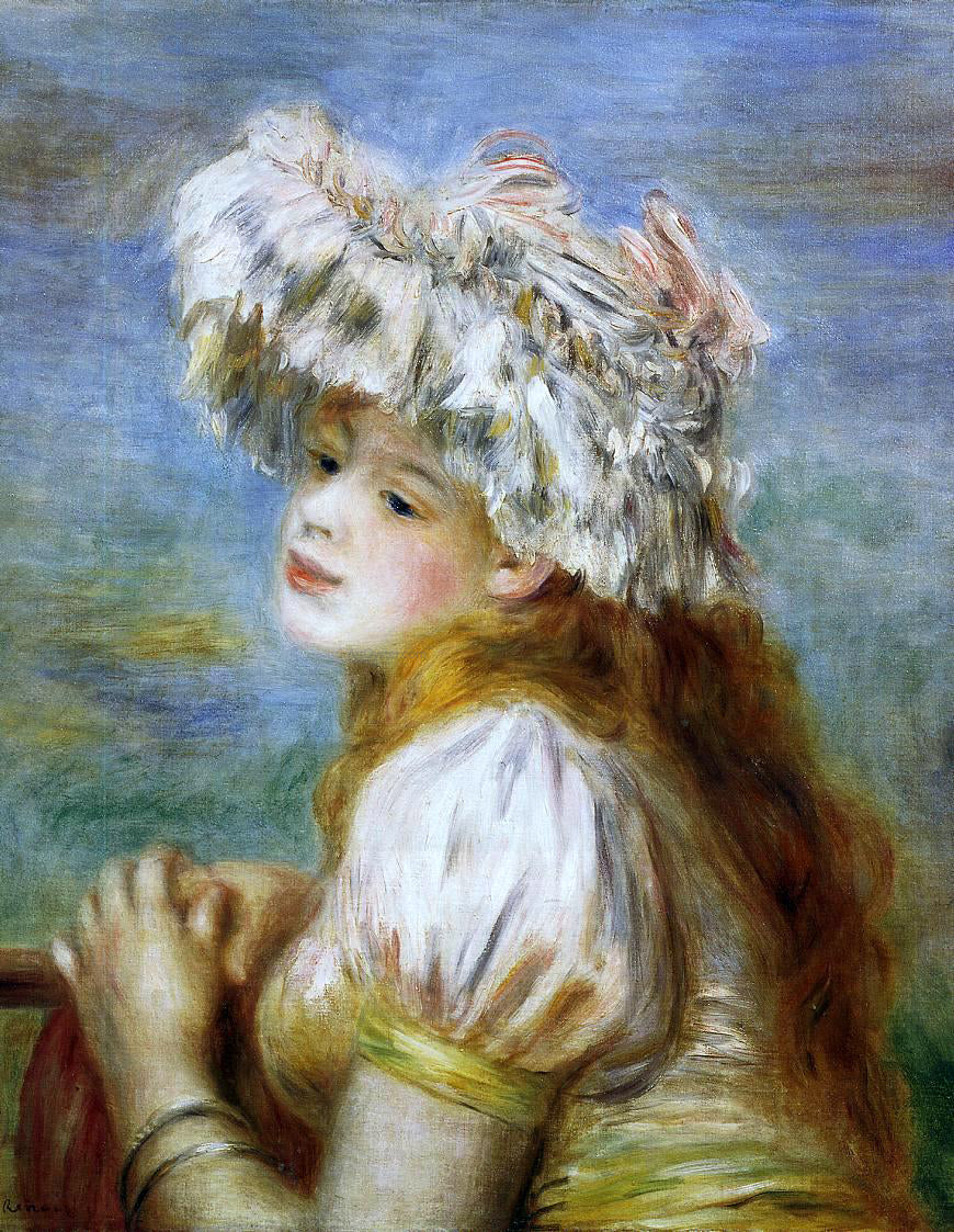  Pierre Auguste Renoir Girl in a Lace Hat - Canvas Print