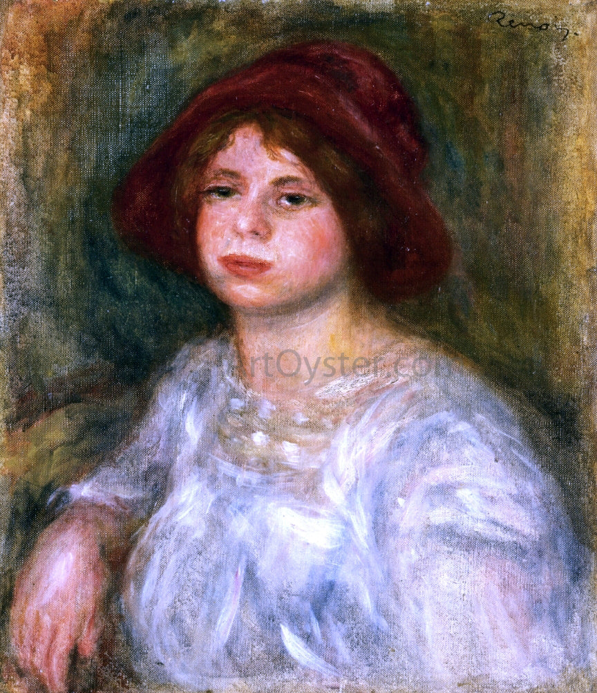  Pierre Auguste Renoir Girl in a Red Hat - Canvas Print