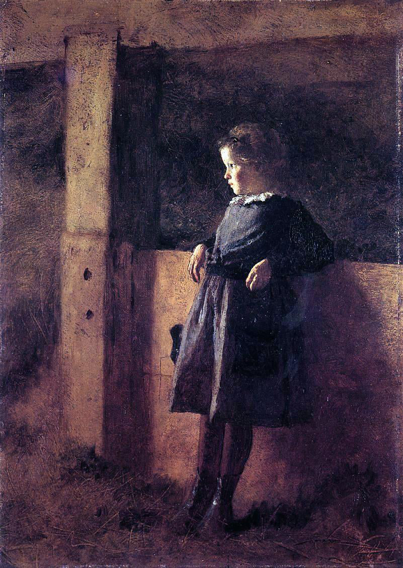  Eastman Johnson Girl in Barn (also known as Sarah May) - Canvas Print