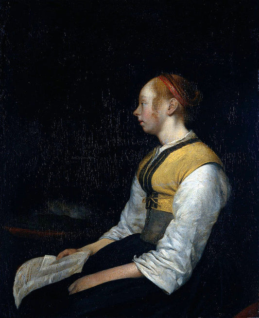  Gerard Ter Borch Girl in Peasant Costume. Probably Gesina, the Painter's Half-Sister - Canvas Print