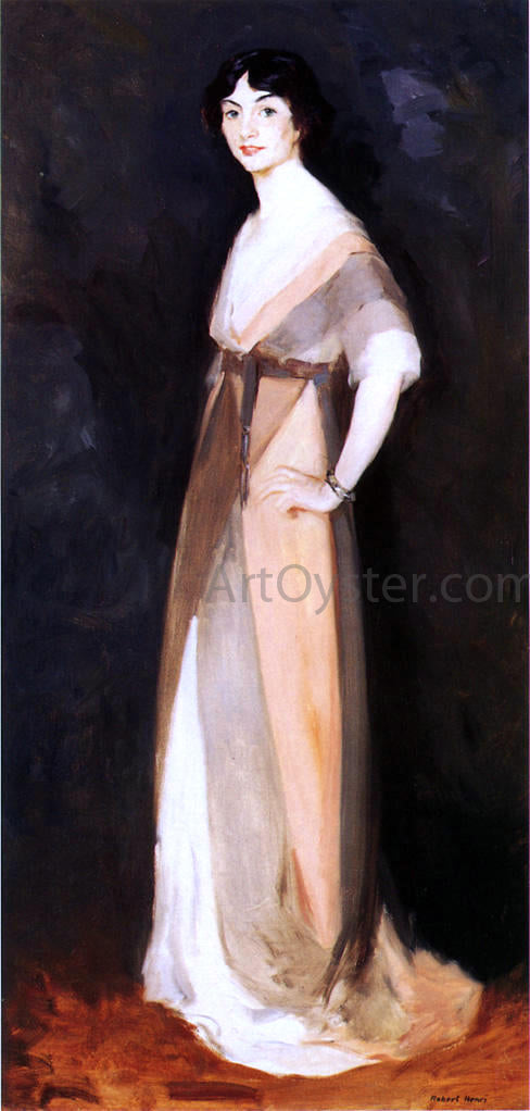 Robert Henri Girl in Rose and Gray: Miss Carmel White - Canvas Print