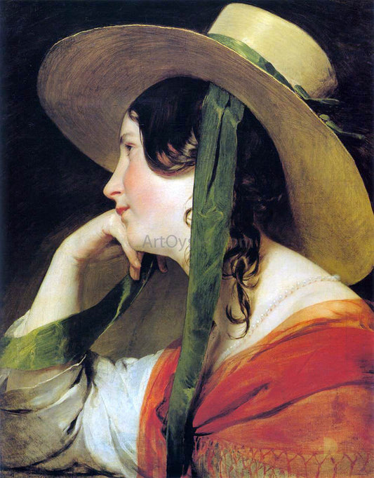  Friedrich Von Amerling Girl in Yellow Hat - Canvas Print