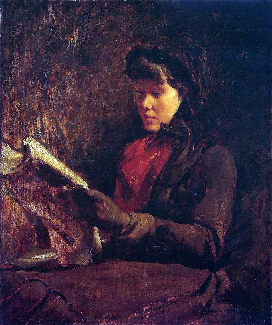  Frank Duveneck Girl Reading - Canvas Print