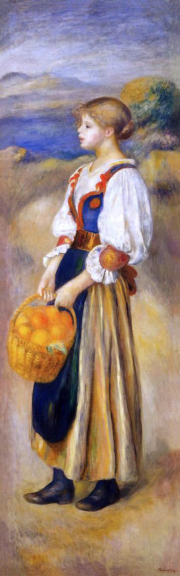  Pierre Auguste Renoir A Girl with a Basket of Oranges - Canvas Print