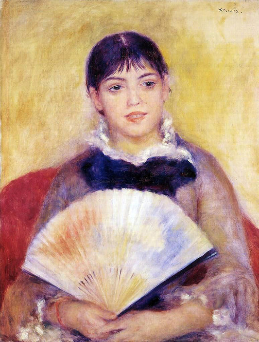  Pierre Auguste Renoir Girl with a Fan (also known as Alphonsine Fournaise) - Canvas Print