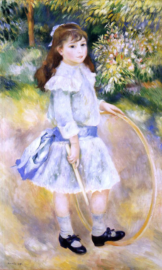  Pierre Auguste Renoir Girl with a Hoop - Canvas Print