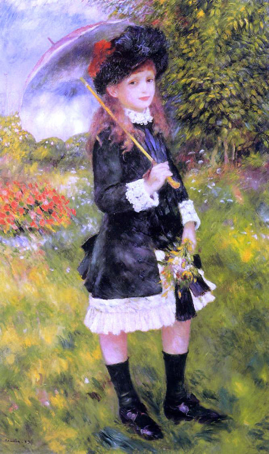  Pierre Auguste Renoir Girl with a Parasol (also known as Aline Nunes) - Canvas Print