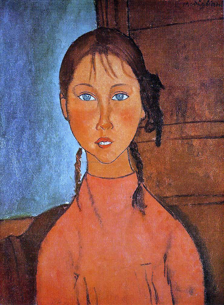  Amedeo Modigliani Girl with Pigtails - Canvas Print