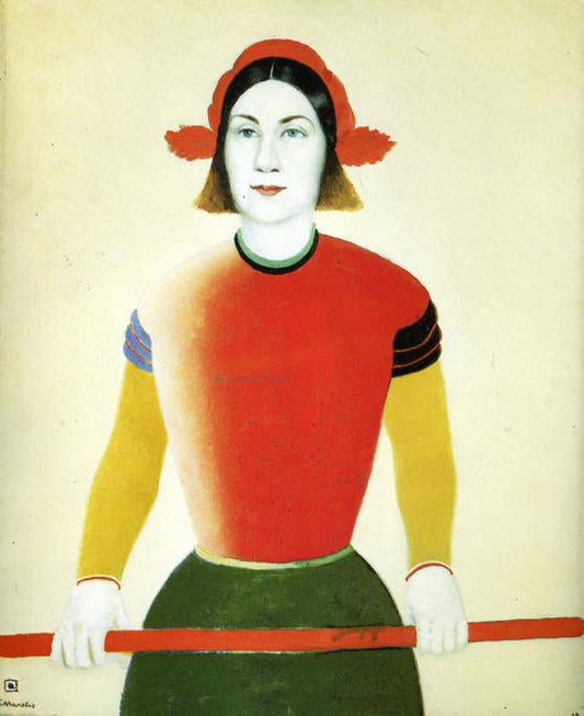  Kazimir Malevich Girl with Red Flagpole - Canvas Print