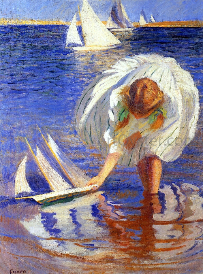  Edmund Tarbell Girl with Sailboat (also known as Child with Boat) - Canvas Print