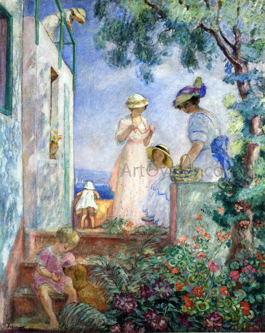  Henri Lebasque Girls on the Terrace, Sainte-Maxime - Canvas Print