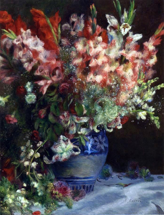  Pierre Auguste Renoir Gladiolas in a Vase - Canvas Print