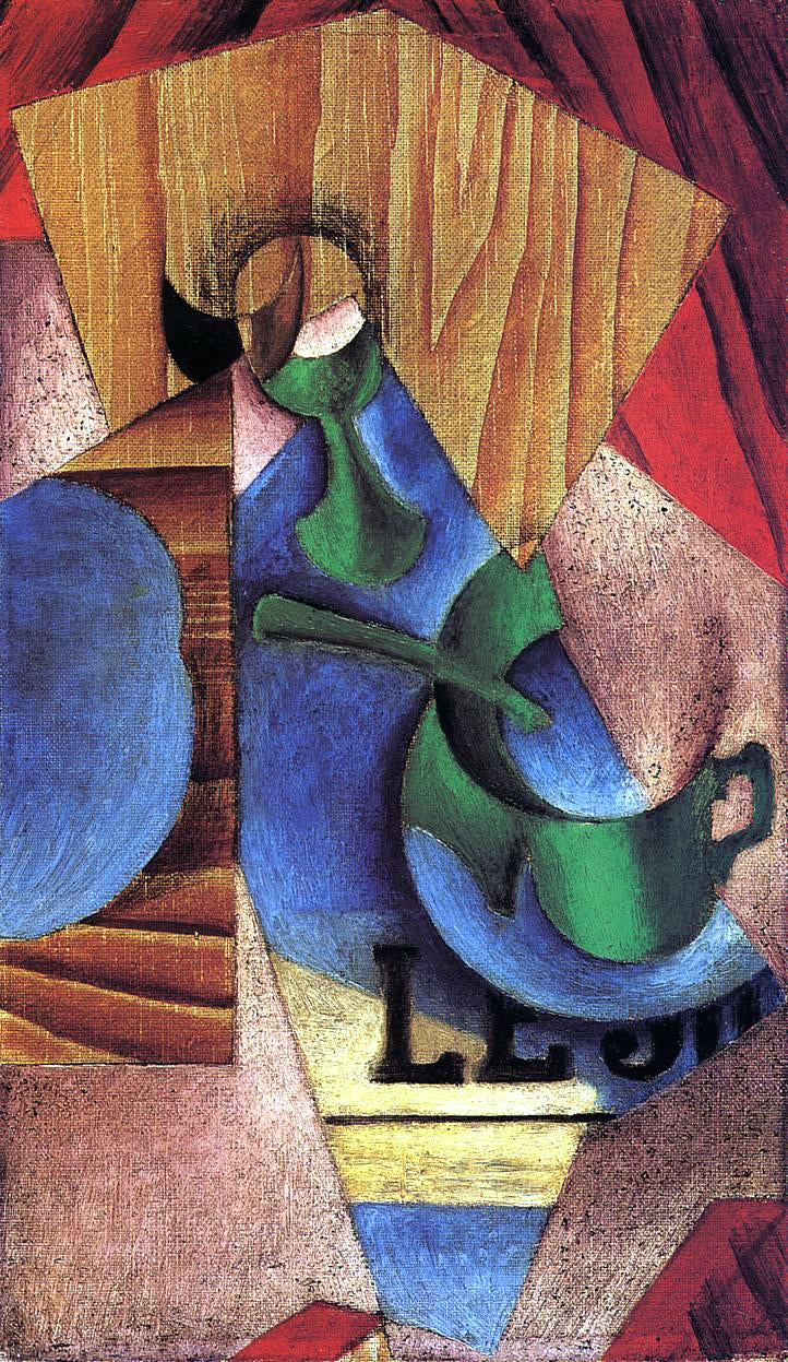  Juan Gris Glass, Cup and Newspaper - Canvas Print