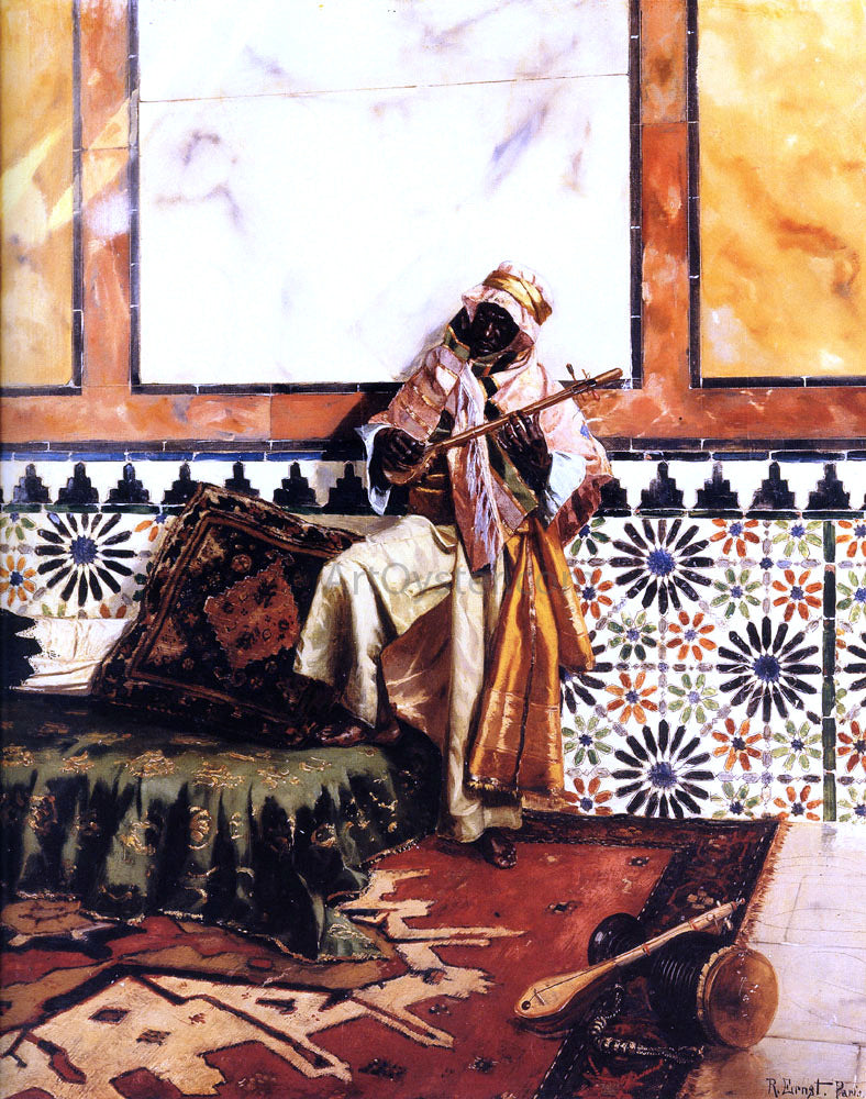  Rudolph Ernst Gnaoua in a North African Interior - Canvas Print