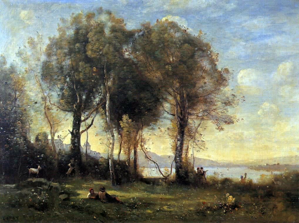  Jean-Baptiste-Camille Corot Goatherds on the Borromean Islands - Canvas Print