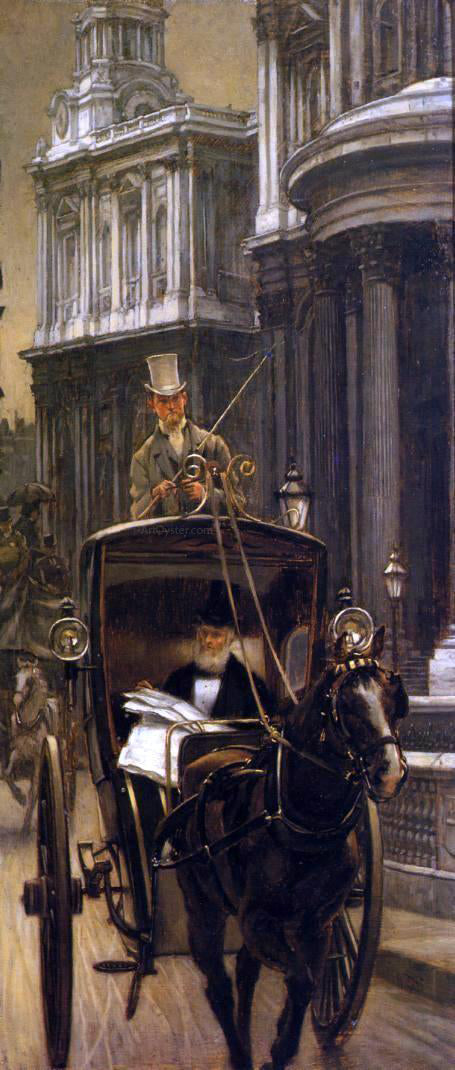  James Tissot Going to Business (also known as Going to the City) - Canvas Print