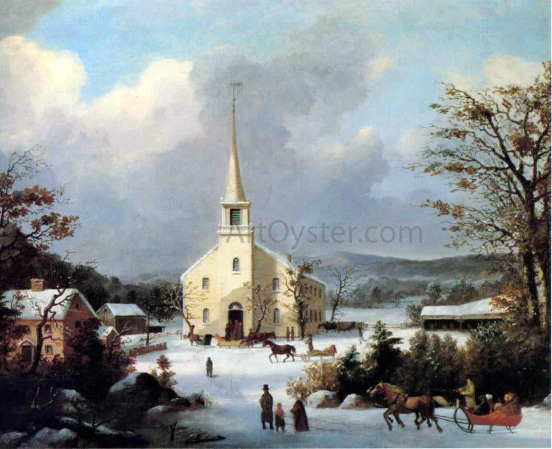  George Henry Durrie Going to Church - Canvas Print