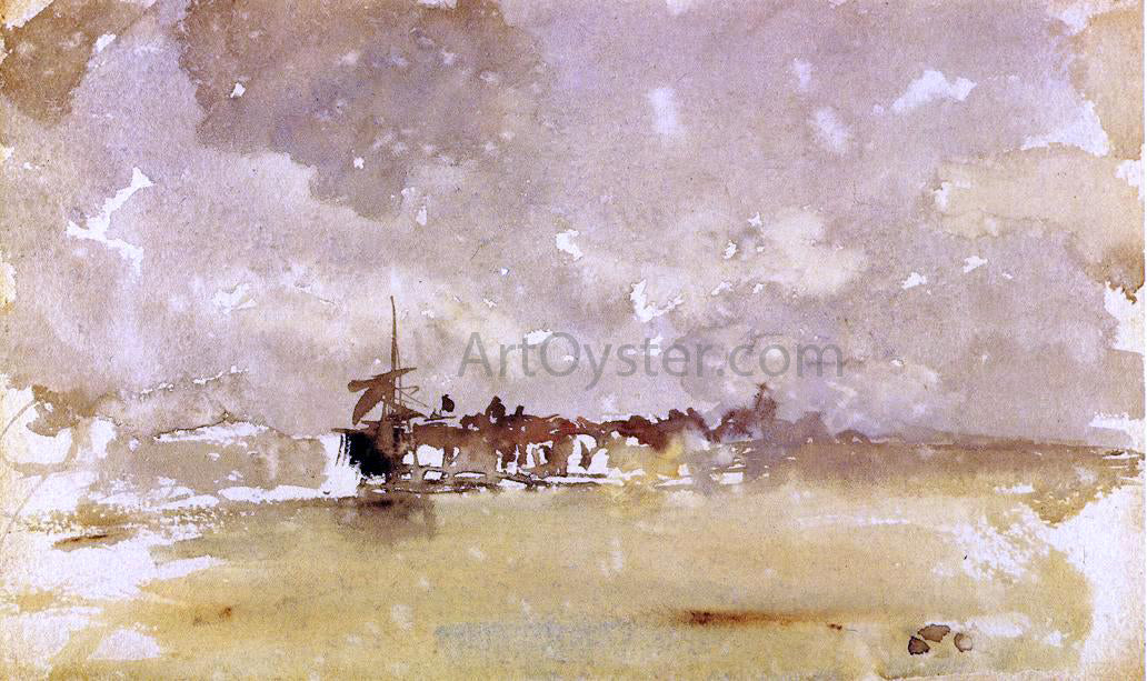  James McNeill Whistler Gold and Grey: the Sunny Shower - Dordrecht - Canvas Print