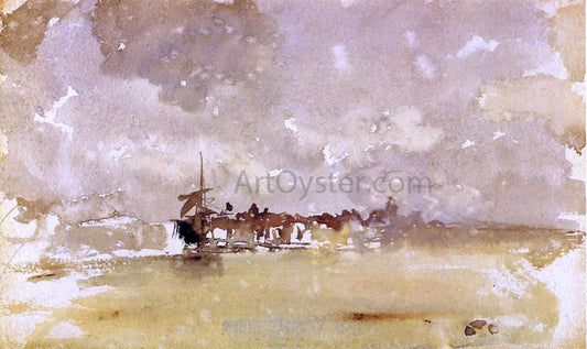  James McNeill Whistler Gold and Grey: the Sunny Shower - Dordrecht - Canvas Print