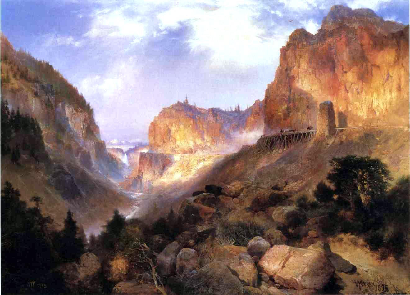  Thomas Moran Golden Gateway to the Yellowstone - Canvas Print