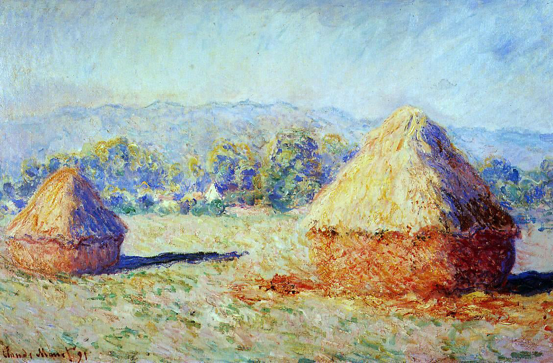  Claude Oscar Monet Grainstacks in the Sunlight, Morning Effect - Canvas Print