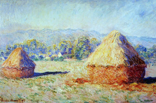  Claude Oscar Monet Grainstacks in the Sunlight, Morning Effect - Canvas Print