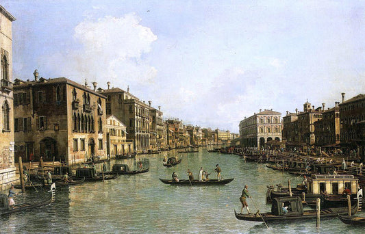  Canaletto At the Grand Canal from the Campo Santa Sofia Towards the Rialto Bridge - Canvas Print