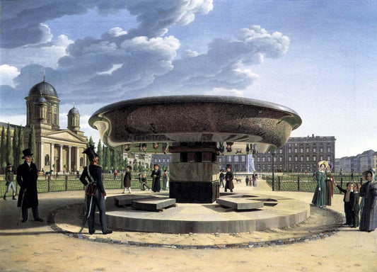  Johann Erdmann Hummel Granite Basin in the Lustgarten - Canvas Print