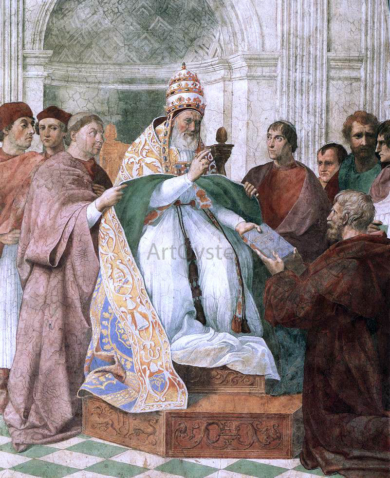  Raphael Gregory IX Approving the Decretals (Stanza della Segnatura) - Canvas Print