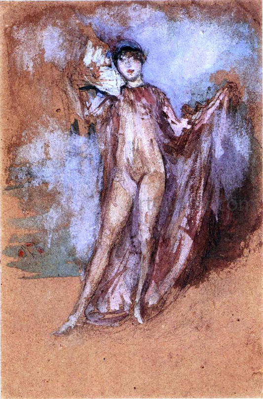  James McNeill Whistler Grey and Pink, a Draped Model with Fan - Canvas Print