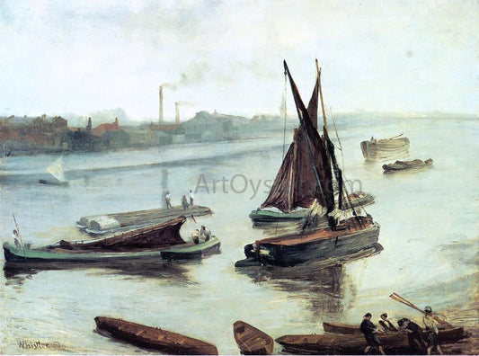  James McNeill Whistler Grey and Silver: Old Battersea Reach - Canvas Print