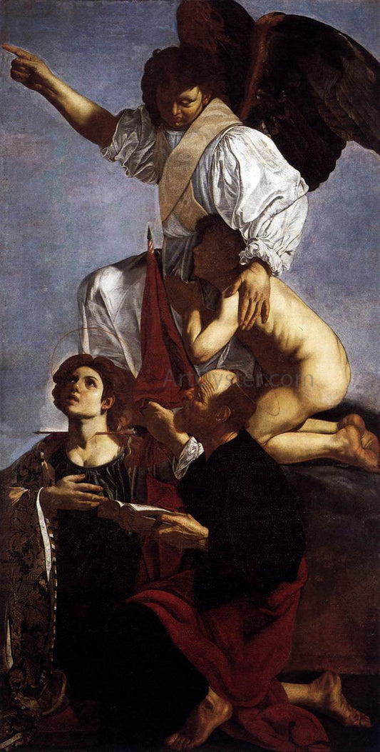  Cecco Del caravaggio Guardian Angel with Sts Ursula and Thomas - Canvas Print