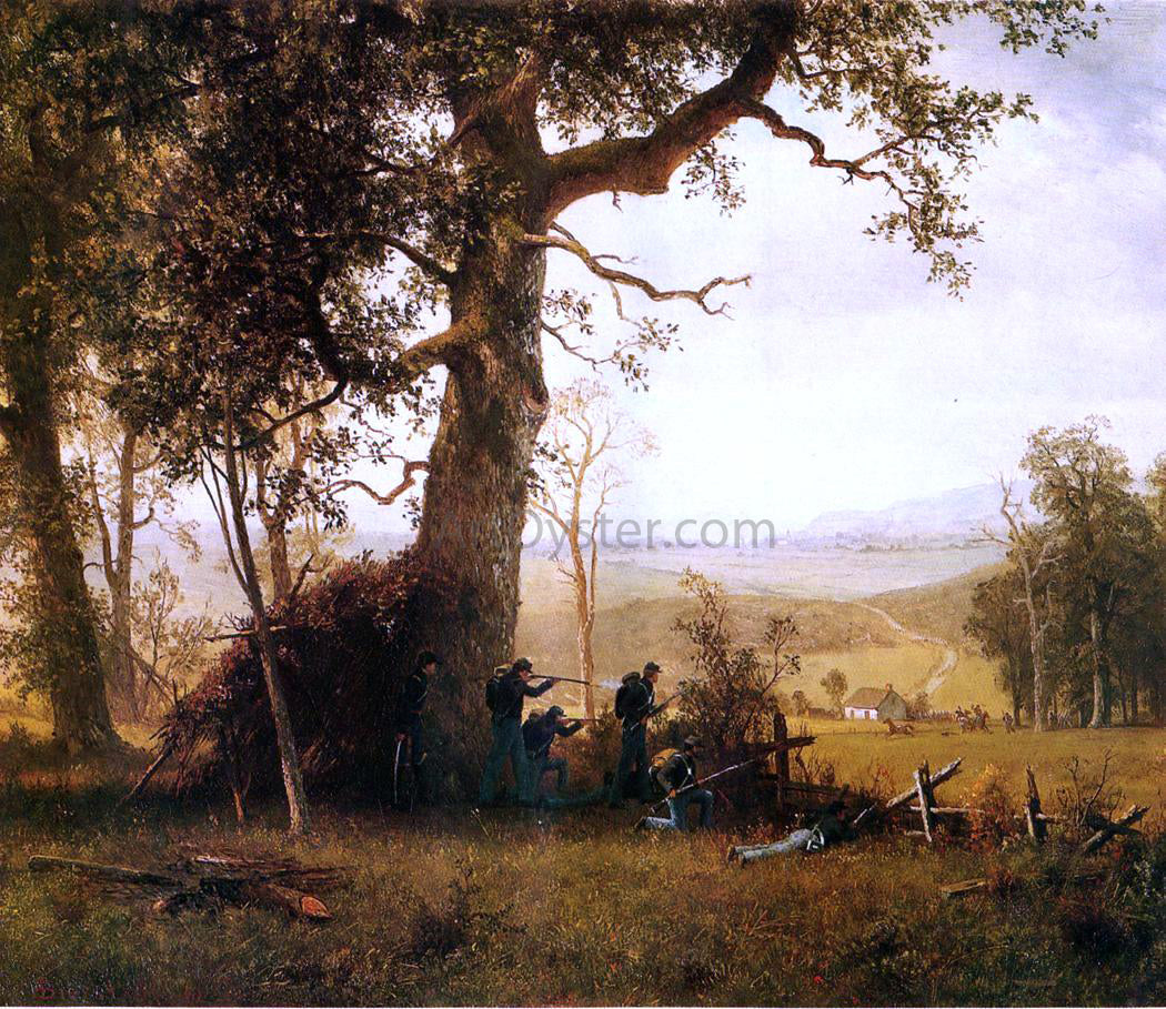  Albert Bierstadt Guerilla Warfare (also known as Picket Duty in Virginia) - Canvas Print