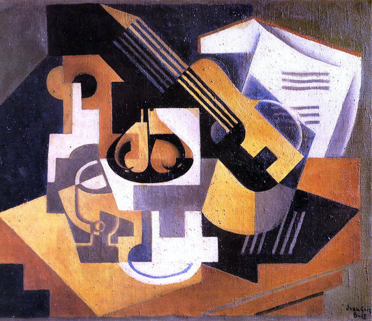  Juan Gris Guitar and Fruit Bowl on a Table - Canvas Print