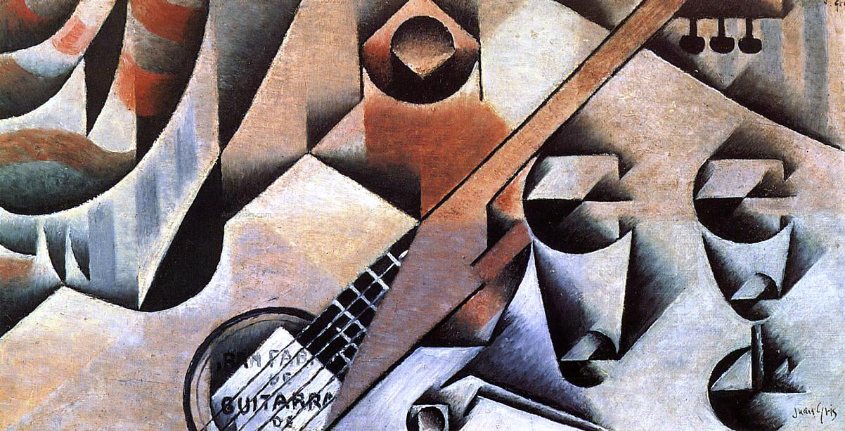  Juan Gris Guitar and Glasses (also known as Banjo and Glasses) - Canvas Print