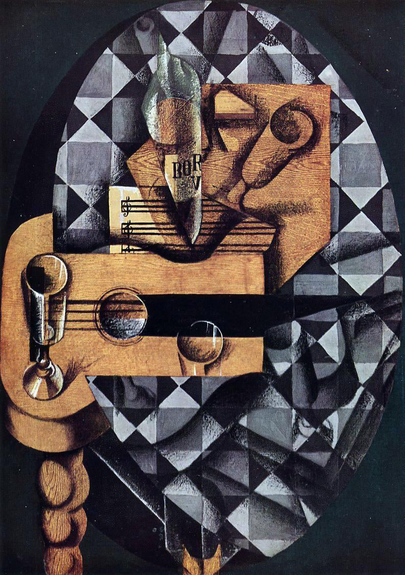  Juan Gris Guitar, Glasses and Bottle - Canvas Print