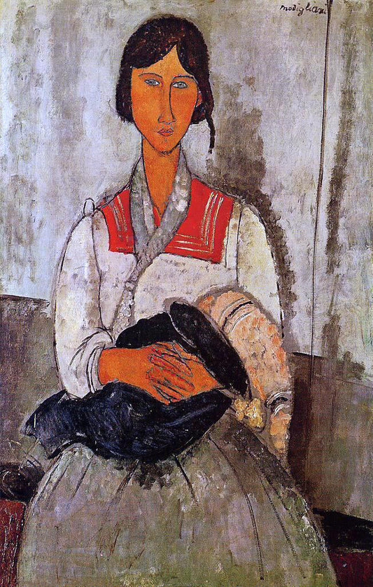  Amedeo Modigliani Gypsy Woman with Baby - Canvas Print