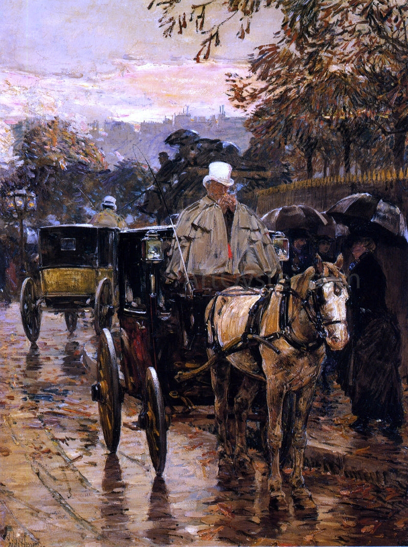  Frederick Childe Hassam Hackney Carriage, Rue Bonaparte (also known as Fiacre, Rue Bonaparte) - Canvas Print