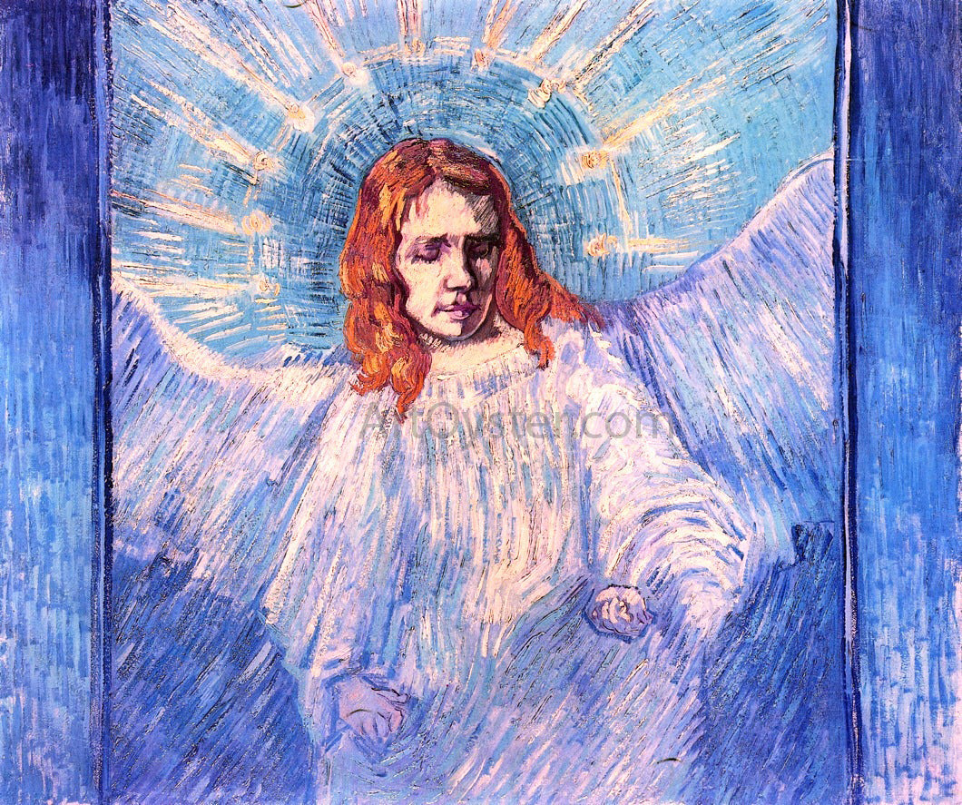  Vincent Van Gogh A Half-Figure of an Angel (after Rembrandt) - Canvas Print