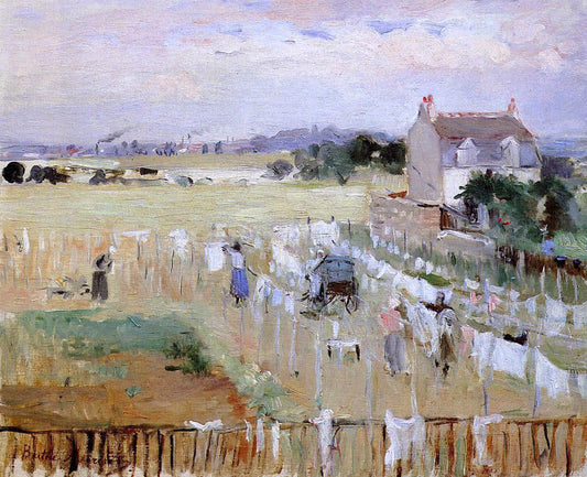  Berthe Morisot Hanging the Laundry out to Dry - Canvas Print