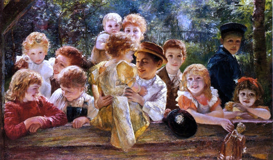  Paul Barthel Happy Children - Canvas Print