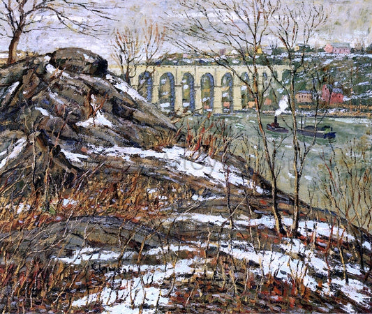  Ernest Lawson Harlem River in Winter - Canvas Print